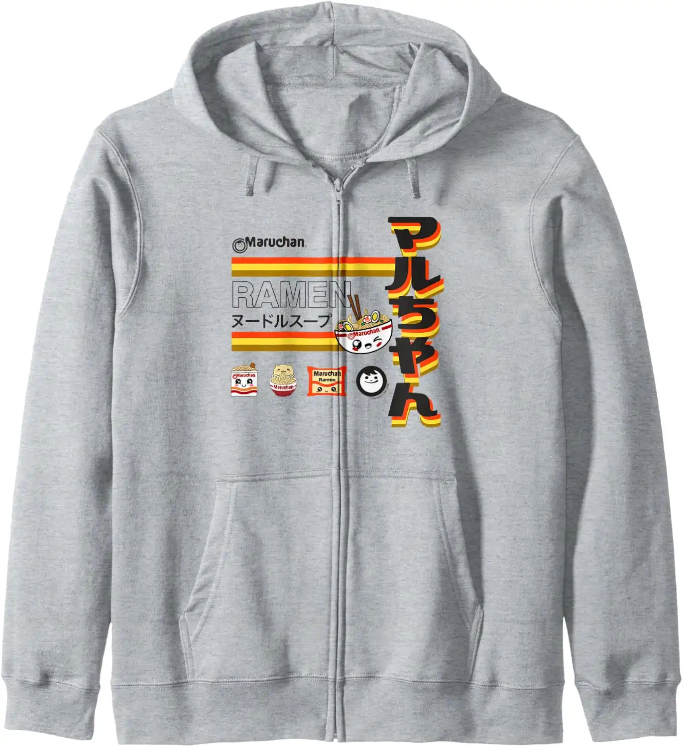 Maruchan Ramen Cute Anime Faces Poster Zip Hoodie