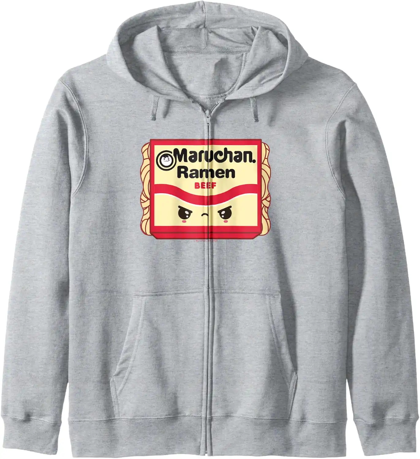 Maruchan Ramen Beef Flavor Angry Kawaii Package Zip Hoodie